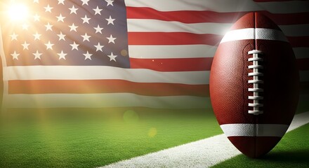 USA Soccer Spirit with National Colors and Field