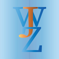 Abstract Gradient Monogram Logo with Overlapping Letters WJZ &ndash; Modern Vector Typography Design.