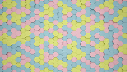 3d rendering of hexagons - abstract background - wallpaper - backdrop.