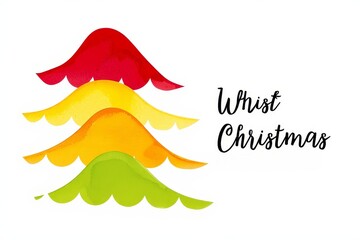 Obraz premium Whist Christmas - Festive Tree Graphic Design