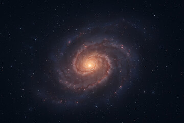 Vibrant Spiral Galaxy in Deep Space