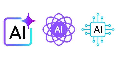 Ai vector set icon, Ai symbol for application web, AI generate ivons set 