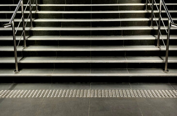 Close-up staircase in a building with beautiful light and shadow, no people, landscape image.