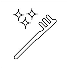 toothbrush icons. line vector simple