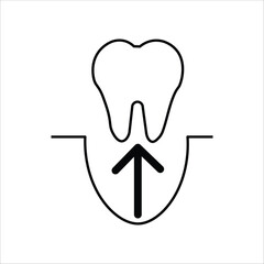 tooth extraction icons. line vector simple
