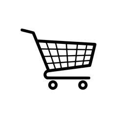 Simple outline shopping cart icon for online stores and retail applications
