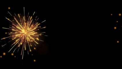 Obraz premium Dark luxury border design with gold firework trails and transparent champagne bubbles, New Year's Eve party vibe, center free for title and message