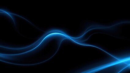 Abstract image showing flowing blue light trails against a stark black background creating a modern look