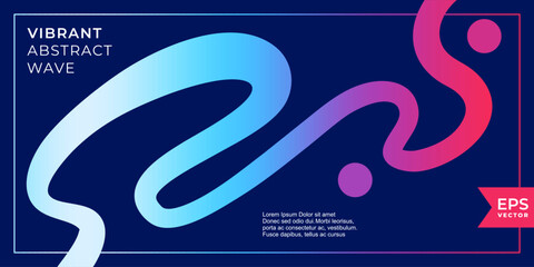 Wavy line abstract shape with Colorful vibrant gradient. Vector illustration. Modern abstract design with colorful rainbow curved lines , ideal for digital marketing