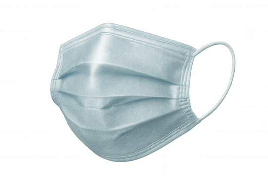 Transparent background showing protective surgical mask blocking viral spread, preventing potential infection transmission - Powered by Adobe