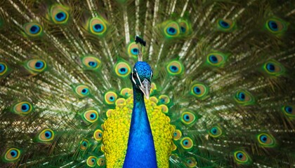 Obraz premium Peacock display of vibrant plumage