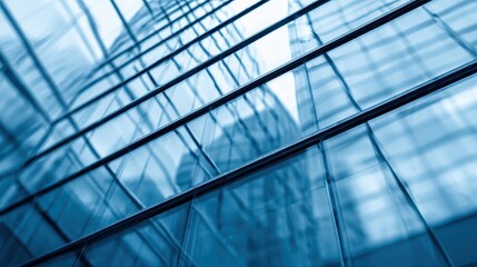 Blurred glass wall of modern business office building at business center use for background in business concept. Corporate business office. Abstract windows. Background for business and technology.
