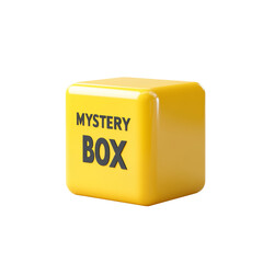 Yellow mystery box on black background for surprise concept