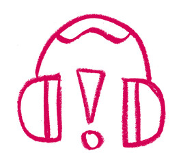 Ear Protection Safety Related Icon Crayon Chalk Drawing Doodle Vector