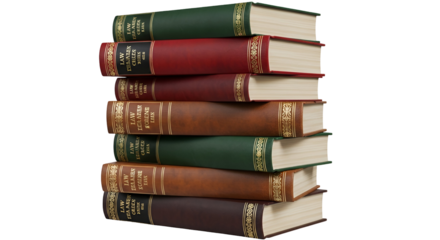 Law books legal education knowledge study library literature learning text read on transparent background