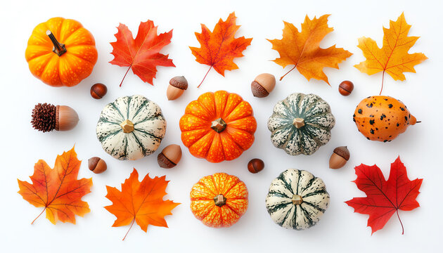 A vibrant display of pumpkins and autumn leaves showcasing the beauty of fall harvest celebrations.