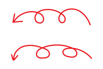 Hand drawn arrow icon vector, doodle drawn two arrow pointing down direction for highlight and emphasize vector illustration