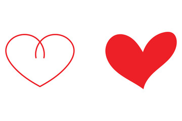 Red heart icon vector, Hand drawn heart symbol illustration. Hand drawn love symbol. Romantic love shape for valentine, anniversary, marriage etc