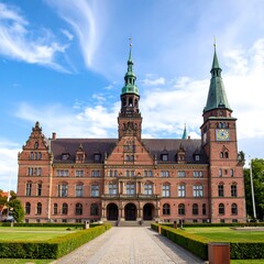 Naklejka premium Grand European building, sunny day