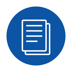 Document Icon in Blue Circle Simple Design for Digital Use and Printing