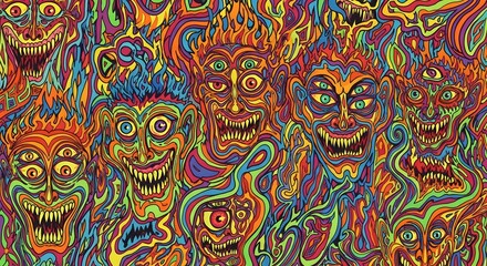 Multicolored psychedelic fractal pattern