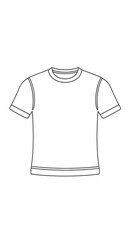 Outline of a T-shirt Isolated on White Background for Design
