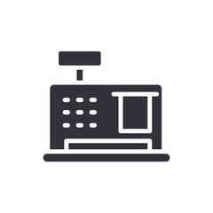 Stylized Cash Register Icon Presenting Commerce And Financial Transactions With Modern Appeal