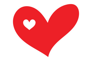 Red heart icon vector, Hand drawn heart symbol illustration. Hand drawn love symbol. Romantic love shape for valentine, anniversary, marriage etc