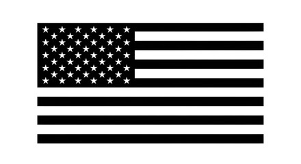 Black and White Flag Design with Stars and Stripes