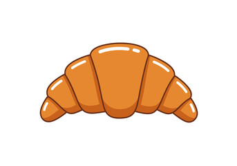 A delicious freshly baked golden brown croissant, a classic pastry perfect for breakfast or a snack, isolated on a white background