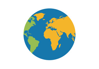 Fototapeta premium Illustrated World Map Displaying Continents for Educational Purposes