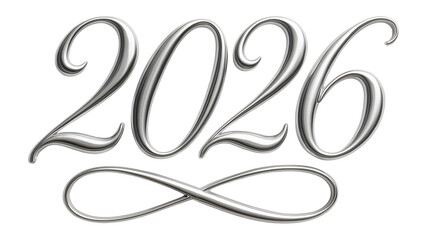 2026 year number in elegant cursive script