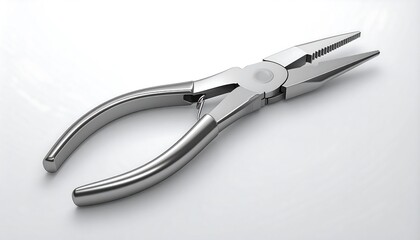 Obraz premium Sleek, metallic pliers on a white surface
