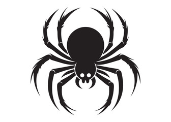halloween spider logo silhouette vector, spooky black spider silhouette vector illustration, halloween spider silhouette logo, dangerous animal spider logo silhouettes vector on white background. 