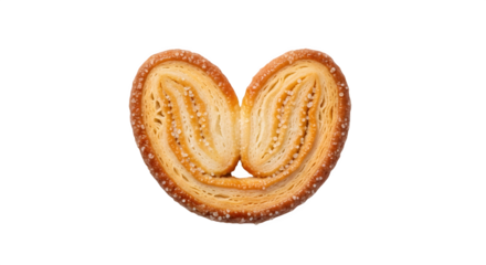Delicious palmerita pastry isolated on transparent background, a sweet and flaky treat, perfect for indulging in a delightful snack or dessert experience