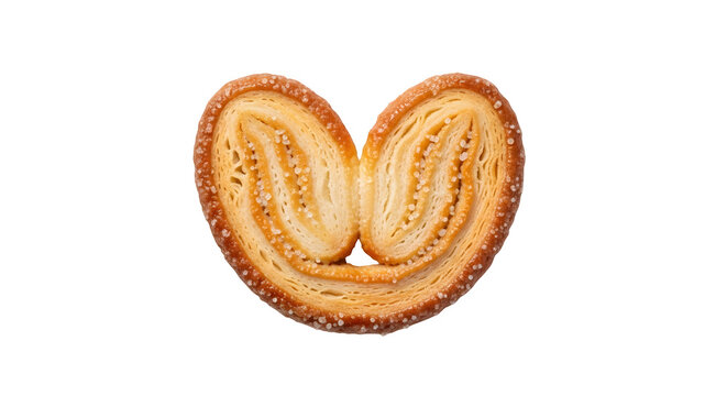 Delicious palmerita pastry isolated on transparent background, a sweet and flaky treat, perfect for indulging in a delightful snack or dessert experience