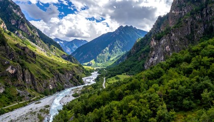 River Valley View Scenery