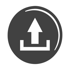 Minimal upload symbol in circle
