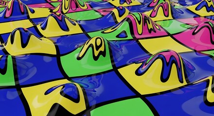 A vibrant and undulating surface showcasing a dynamic interplay of color and texture creating a unique visual experience