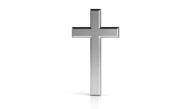 Silver cross on white background (1)