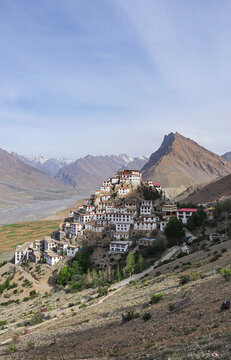 Early Morning View of Key Monastery, Lahaul Spiti, Himachal Pradesh, India.