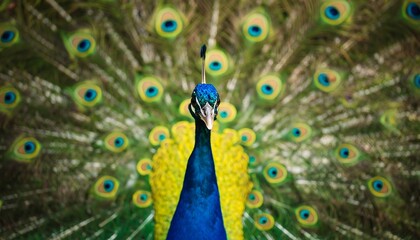 Fototapeta premium Peacock with full, vibrant tail