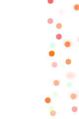 Colorful shiny glowing bokeh light overlay effect on transparent background design element