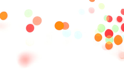 Colorful shiny glowing bokeh light overlay effect on transparent background design element
