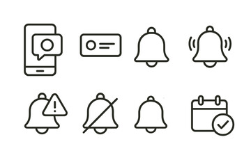 Set of notification and alert icons for mobile and web applications