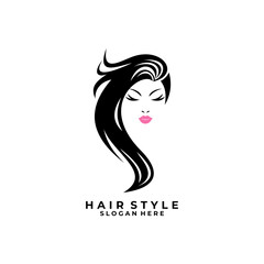 Hair style logo design vector template. Hair Beauty treatment logo design icon