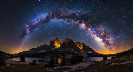 Milky way over tre cime di lavaredo, showcasing the stunning beauty of the night sky and mountain landscape