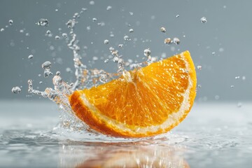 Refreshing Orange Slice Splash - A Burst of Citrus Delight.