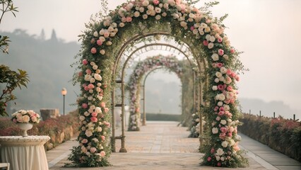 Elegant floral archway.