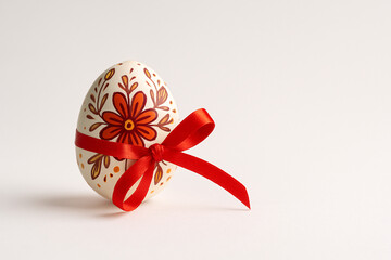 Decorated Easter Egg with Ribbon - Elegant Springtime Decoration